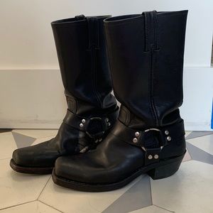 Frye timeless harness black leather boots